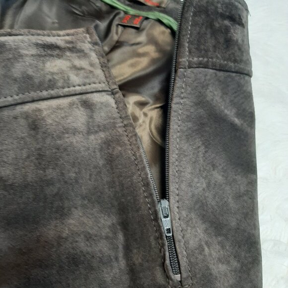 Danier Womens Brown Suede Leather Bootcut Pants Size 4 - Picture 8 of 11